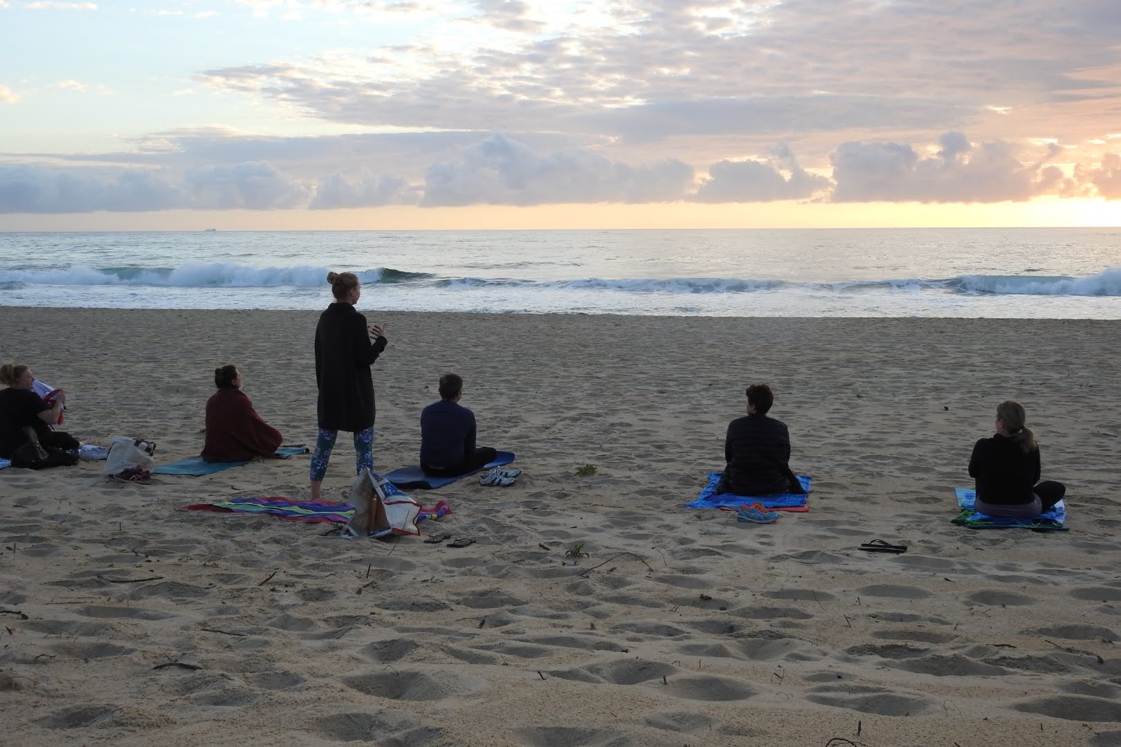 Meditation in nature, bushwalk the gong beach sunrise